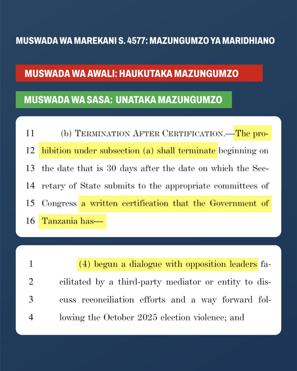 Marekani yataka Serikali, wapinzani wazungumze